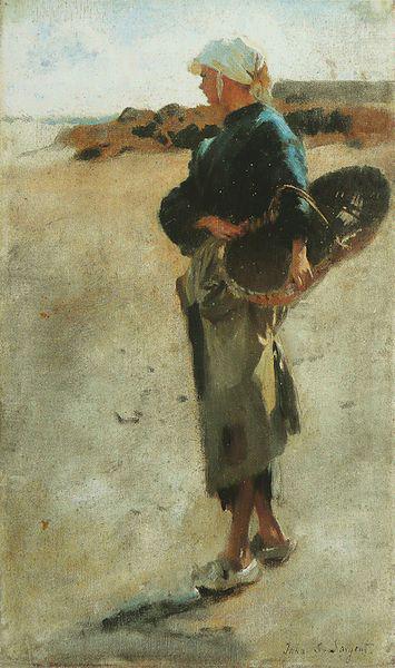 Breton Girl with a Basket, John Singer Sargent